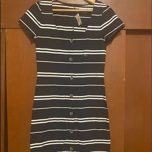 Black and white stripped dress